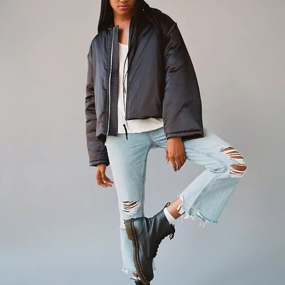 Urban Outfitters Oversized Satin Bomber Jacket Size S NWT